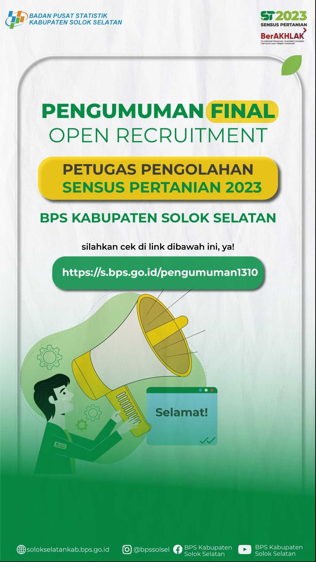 PENGUMUMAN PETUGAS PENGOLAHAN ST2023